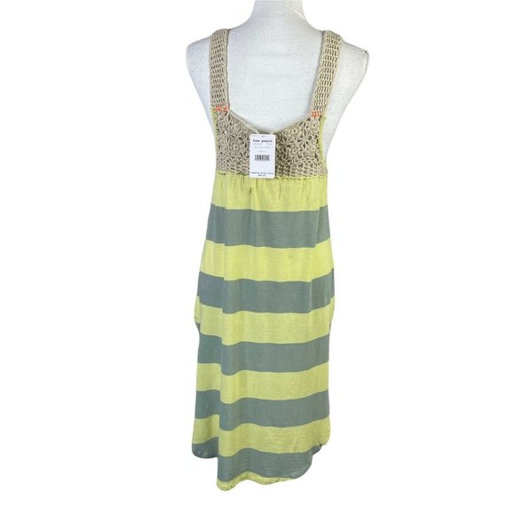 Free People Luca Crochet Stripe Tank Top Tunic Dress Merida Combo S New - Picture 3 of 9
